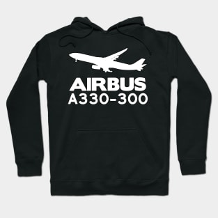 Airbus A330-300 Silhouette Print (White) Hoodie